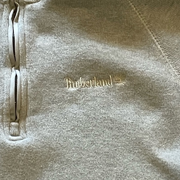 Timberland Oatmeal Knit 1/4 Zip Pullover Fleece Jacket Men XL - Picture 2 of 3